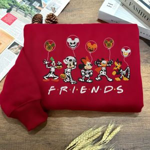 FRIENDS Halloween Embroidered Sweatshirt, Disney Skeleton Embroidered Shirt4