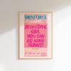 Pink And Orange Wall Art Funky Lucky You Poster