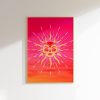 Pink And Orange Wall Art Funky Lucky You Poster