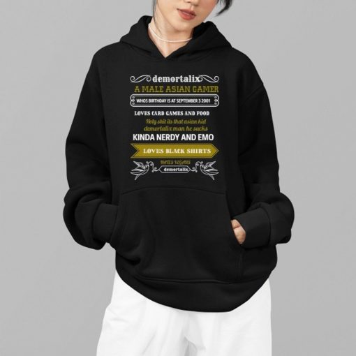 Demortalix A Male Asian Gamer Loves Card Games And Food Shirt