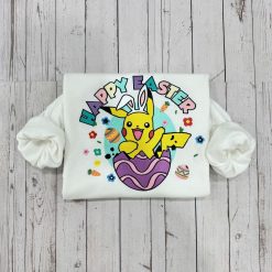 Pikachu Happy Easter 2025 Embroidered Sweatshirt Hoodie TShirt