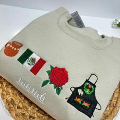Mexico MaMa Embroidered Sweatshirt, Hoodie, T-Shirt