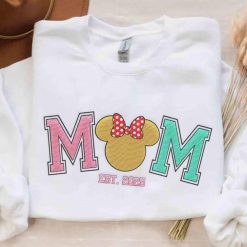 Mom Dad Mickey Mouse Embroidered Sweatshirt