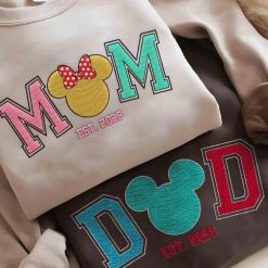 Mom & Dad Mickey Mouse Embroidered Sweatshirt