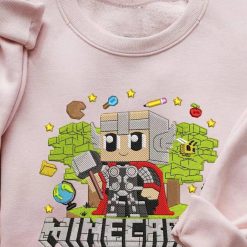 Thor Avengers MineCrafts Embroidered Sweatshirt, Hoodie, T-shirt
