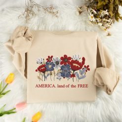 America Land of the Free Independence Day Embroidered Sweatshirt, Hoodie, T shirt2