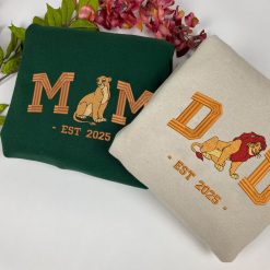 Dad & Mom Lion King Embroidered Sweatshirt, Hoodie, T-shirt