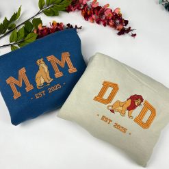 Dad & Mom Lion King Embroidered Sweatshirt, Hoodie, T-shirt