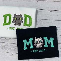 Dad & Mom Matching How to Train Your Dragon Embroidered Sweatshirt, Hoodie, T shirt1