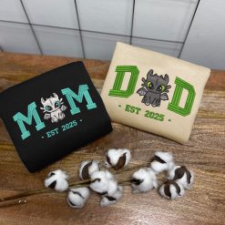 Dad & Mom Matching How to Train Your Dragon Embroidered Sweatshirt, Hoodie, T shirt2