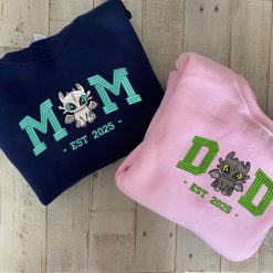 Dad & Mom Matching How to Train Your Dragon Embroidered Sweatshirt, Hoodie, T shirt3