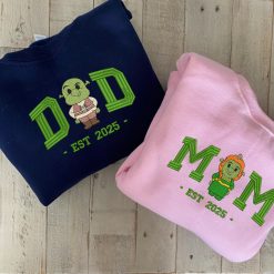 Dad & Mom Matching Shrek & Fiona Embroidered Sweatshirt, Hoodie, T shirt3