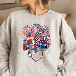 Disney Stitch 4th of July Embroidered Sweatshirt, Hoodie, T shirt3