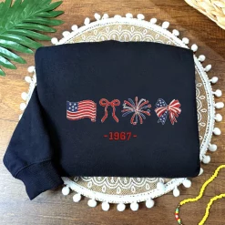 Patriotic Celebration Independence Day Embroidered Sweatshirt, Hoodie, T-shirt