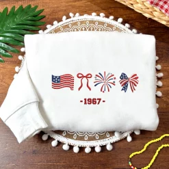 Patriotic Celebration Independence Day Embroidered Sweatshirt, Hoodie, T-shirt