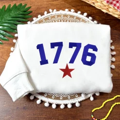 Year 1776 Independence Day Embroidered Sweatshirt, Hoodie, T-shirt