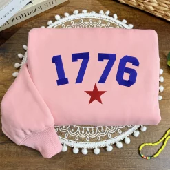 Year 1776 Independence Day Embroidered Sweatshirt, Hoodie, T-shirt