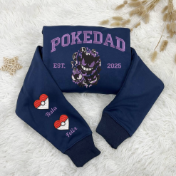 Gengar PokeDad Custom Embroidered Sweatshirt, Hoodie, T-shirt