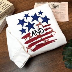 Independence Stars & Bow 4th of July Embroidered Sweatshirt, Hoodie, T shirt2