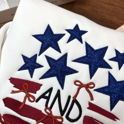 Independence Stars & Bow 4th of July Embroidered Sweatshirt, Hoodie, T shirt4