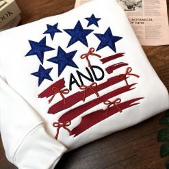 Independence Stars & Bow 4th of July Embroidered Sweatshirt, Hoodie, T shirt5