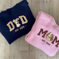 Mom & Dad Personalized Family Embroidered Sweatshirt, Hoodie, T shirt3
