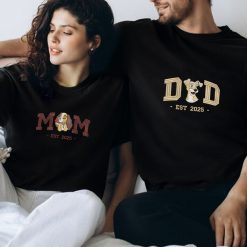 Mom & Dad Personalized Family Embroidered Sweatshirt, Hoodie, T shirt4