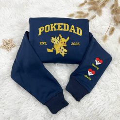 Pikachu PokeDad Custom Embroidered Sweatshirt, Hoodie, T shirt4