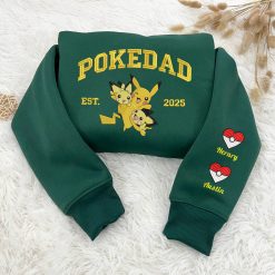 Pikachu PokeDad Custom Embroidered Sweatshirt, Hoodie, T-shirt