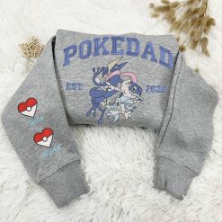 PokeDad Pokemon Characters Embroidered Sweatshirt, Hoodie, T shirt8