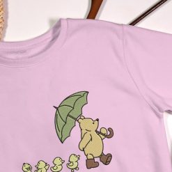 Pooh Green Umbrella Funny Ducklings Embroidered Sweatshirt, Hoodie, T shirt3
