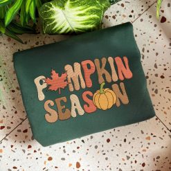 Pumpkin Season Cozy Autumn Embroidered Sweatshirt, Hoodie, T-shirt