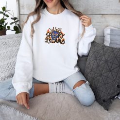 Spooky Island Retro Halloween Horror Vibes Embroidered Sweatshirt, Hoodie, T-shirt