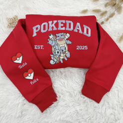 Squirtle PokeDad Custom Embroidered Sweatshirt, Hoodie, T-shirt