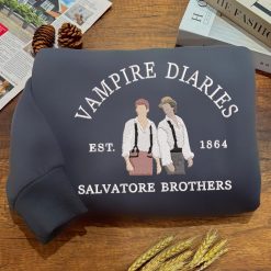 The Vampire Diaries Salvatore Brothers Embroidered Sweatshirt, Hoodie, T shirt7