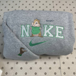 Alvin And The Chipmunks Theodore And Eleanor Couple Nike Embroidered Sweatshirts, Nike Matching Embroidery (2)