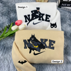 Batman And Catwoman Nike Couple Embroidered Sweatshirts, Hoodie, T-shirt