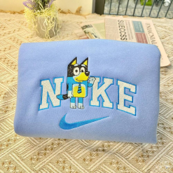 Bluey Family Nike Embroidered Sweatshirts, Gift For Mom, Gift For Dad, Bluey Nike Embroidery (4)