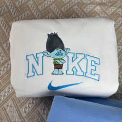 Branch And Poppy Trolls Nike Embroidered Sweatshirts, Trolls Embroidered Shirts, Perfect Gift For Son