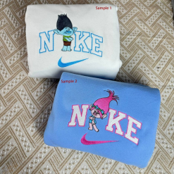 Branch And Poppy Trolls Nike Embroidered Sweatshirts, Trolls Embroidered Shirts, Perfect Gift For Son