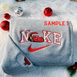 Cars Mcqueen and Sally Disney Nike Couple Embroidered Sweatshirt, Embroidered Nike Shirt for Anniversary (4)