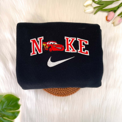 Cars Movie Lightning Mcqueen Sally Car Tow Mater Disney Nike Embroidered Sweatshirts, Nike Matching Embroidery