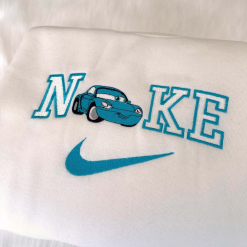 Cars Movie Lightning Mcqueen Sally Car Tow Mater Disney Nike Embroidered Sweatshirts, Nike Matching Embroidery
