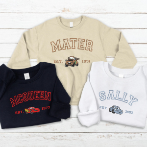 Cars Toons Characters Disney Embroidered Sweatshirt, Hoodie, T shirt