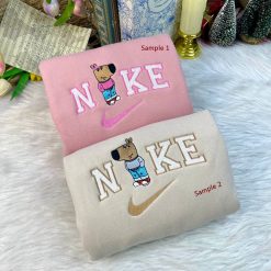 Chill Couple Nike Embroidered Sweatshirts, Nike Matching Embroidery, Couple Matching Sweatshirts
