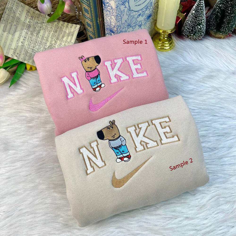Chill Couple Nike Embroidered Sweatshirts, Nike Matching Embroidery, Couple Matching Sweatshirts Chill Couple Nike Embroidered Sweatshirts, Nike Matching Embroidery, Couple Matching Sweatshirts