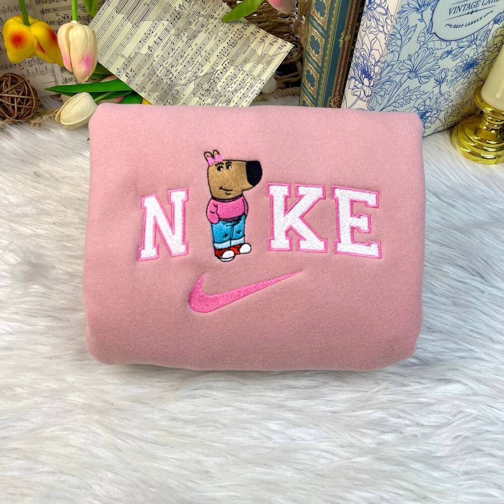 Chill Couple Nike Embroidered Sweatshirts, Nike Matching Embroidery, Couple Matching Sweatshirts Chill Couple Nike Embroidered Sweatshirts, Nike Matching Embroidery, Couple Matching Sweatshirts