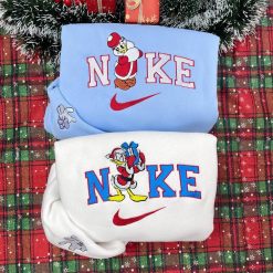 Christmas Mickey Minnie Daisy And Donald Disney Nike Embroidered Sweatshirts, Christmas Embroidered Sweatshirts6