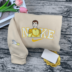 Cinderella And Prince Charming Nike Couple Embroidered Sweatshirts, Nike Couple Embroidered Hoodies