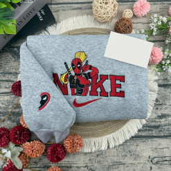 Couple Deadpool Nike Embroidered Sweatshirts, Nike Couple Embroidered Hoodies (3)